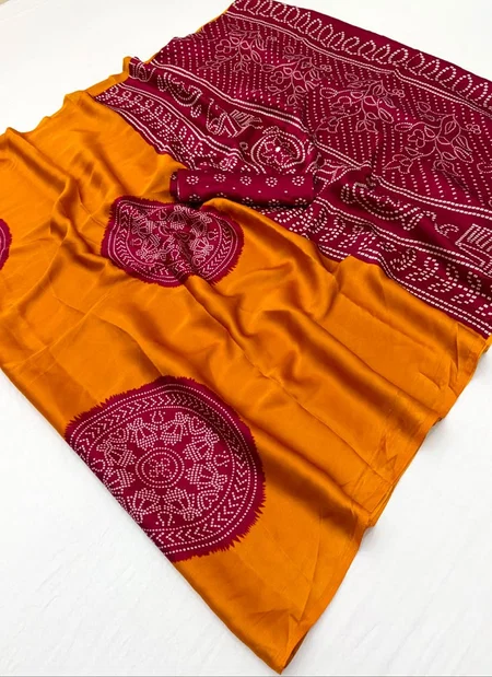 Pure Ajrakh 049 By Rajtex Modal Satin Ajrakh Print Sarees